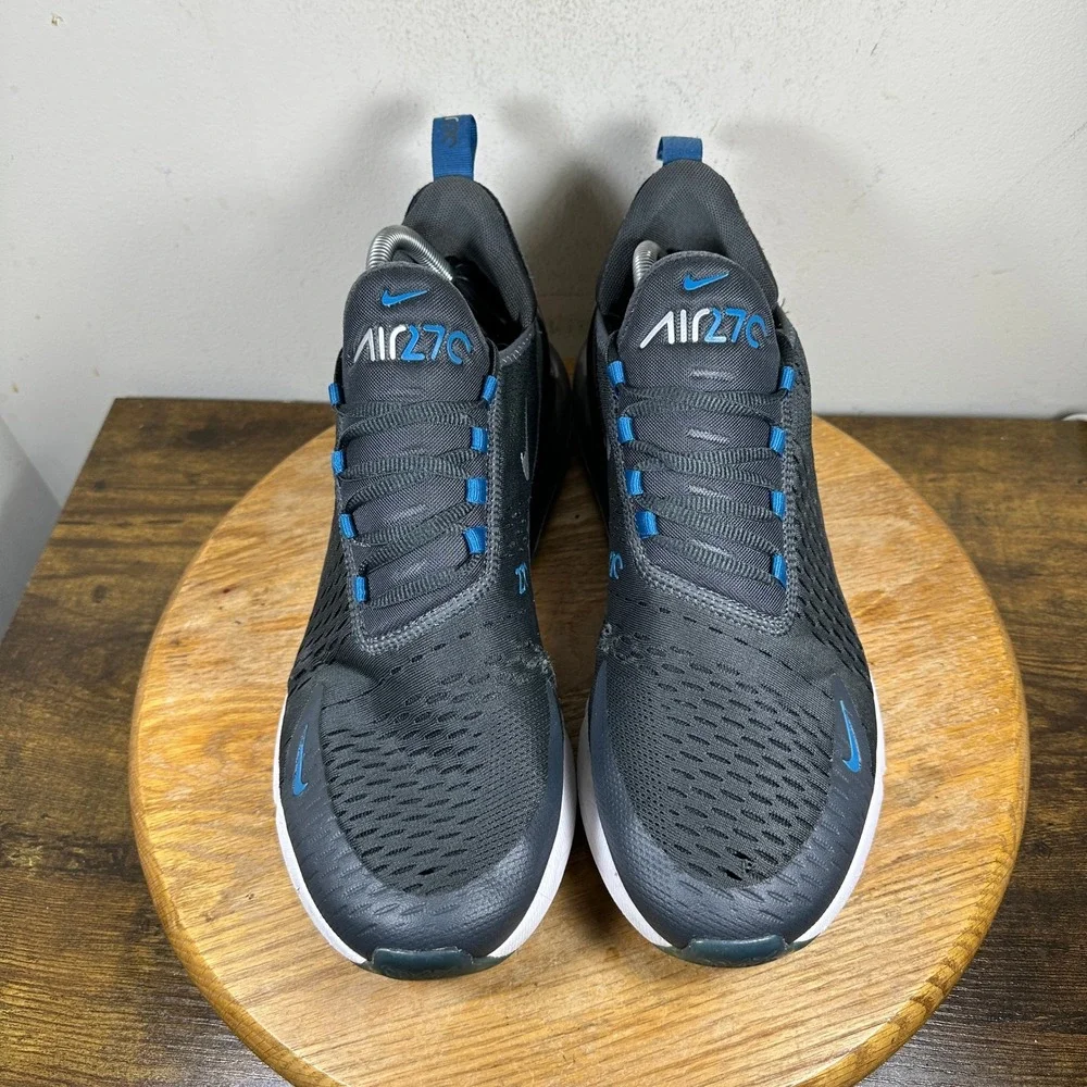 Nike Air Max 270 Men's Athletic Shoes Black Blue Gray Size 12 FV0380-001 - Picture 3 of 10